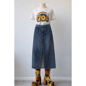 👗 Vintage Fall '02 GAP Maxi Jean Skirt – Retro Y2K Boho Throwback  Women Size 8